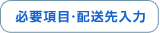 必要項目・配送先入力